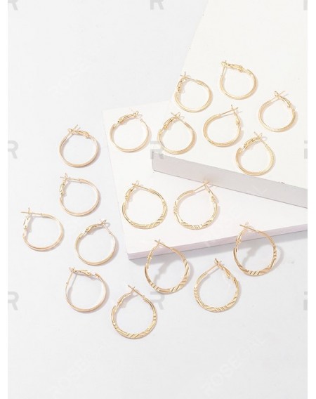 9 Piece Small Hoop Earrings Set