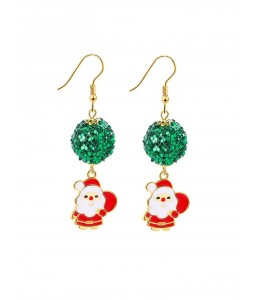 Christmas Santa Claus Sequin Ball Earrings