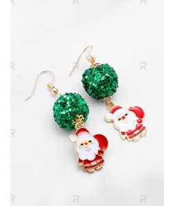 Christmas Santa Claus Sequin Ball Earrings