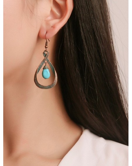 Faux Turquoise Water Drop Shape Earrings