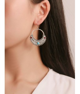Ethnic Engraved Hollow Out Drop Earrings