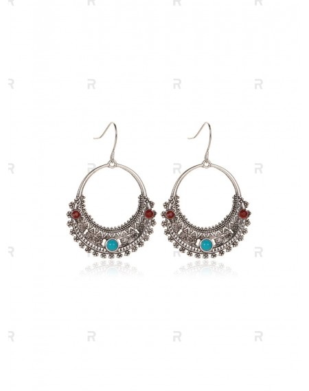 Ethnic Engraved Hollow Out Drop Earrings