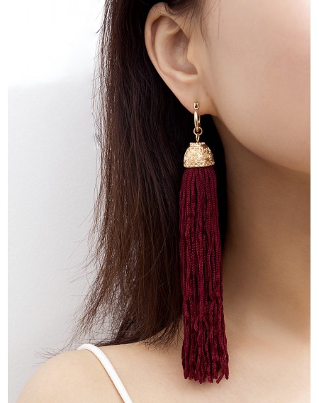 Ethnic Tassel Long Drop Earrings