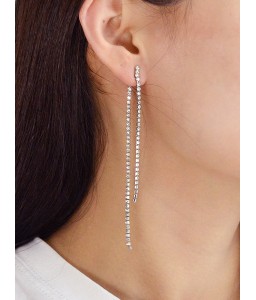 Tassel Long Rhinestone Stud Earrings