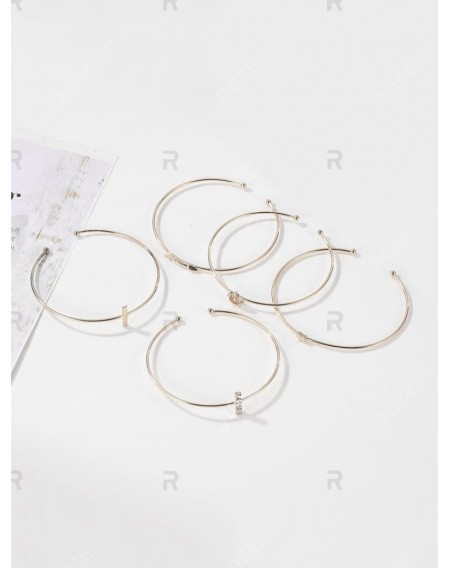 5Pcs Heart Arrow Cuff Bracelet Set