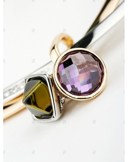 Faux Diamond Geometric Pendant Charm Bracelet