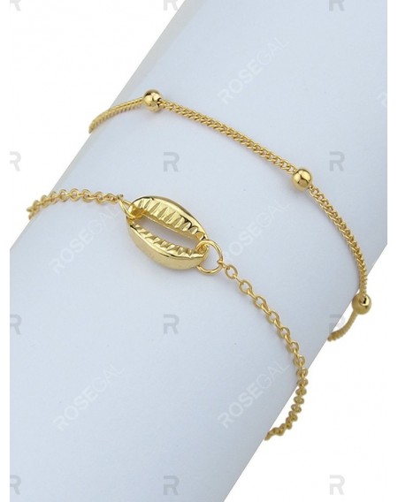 2 Piece Shell Chain Bracelet Set