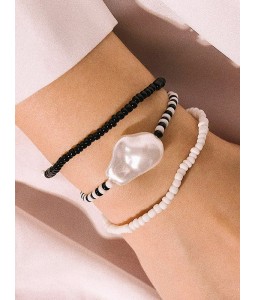 Baroque Pearl Beaded Bracelet Set