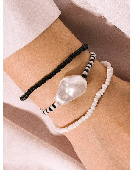 Baroque Pearl Beaded Bracelet Set