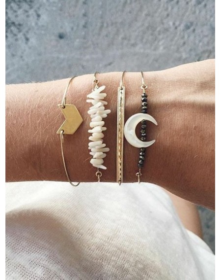 4PCS Moon Beads Stone Bracelets