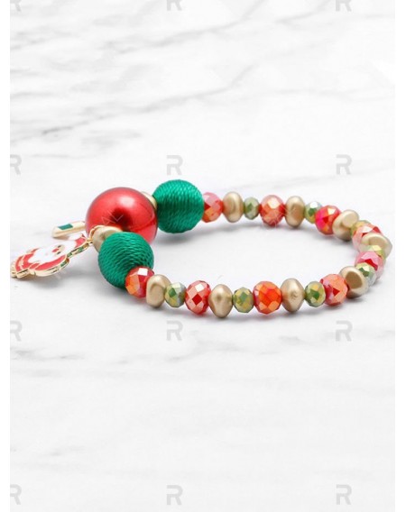 Christmas Santa Claus Elastic Beaded Bracelet