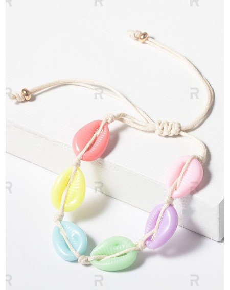 Colorful Shell Adjustable Rope Bracelet