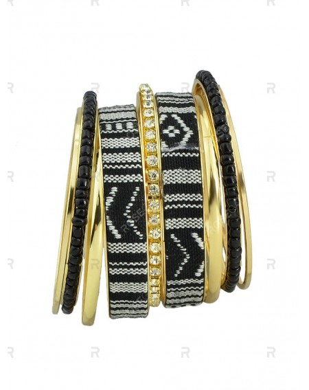 9Pcs Bohemian Geometric Beads Bracelet Set