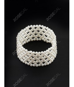 Multilayered Faux Pearl Beaded Bracelet