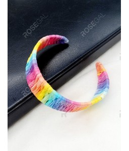 Colorful Woven Straw Wide Open Bangle