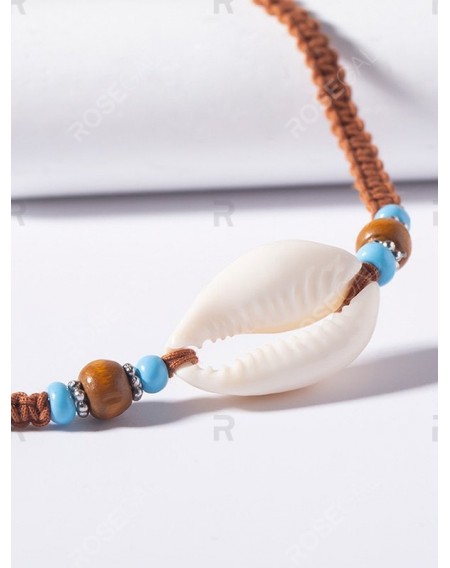 Bohemia Shell Pendant Knitted Choker Necklace