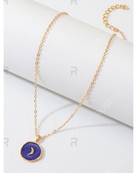 Simple Round Pendant Chain Necklace