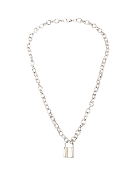 Brief Lock Pendant Link Chain Necklace