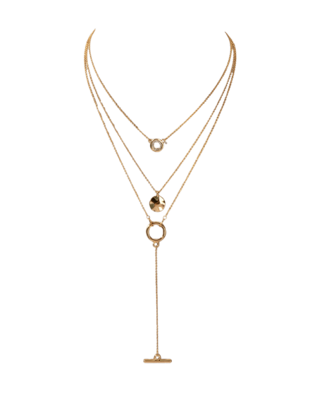 Rhinestone Inlaid Alloy Multilayered Necklace
