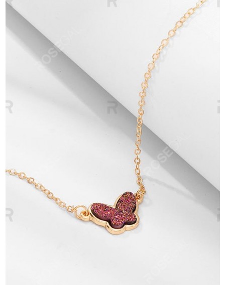 Fresh Style Rhinestone Butterfly Chain Necklace