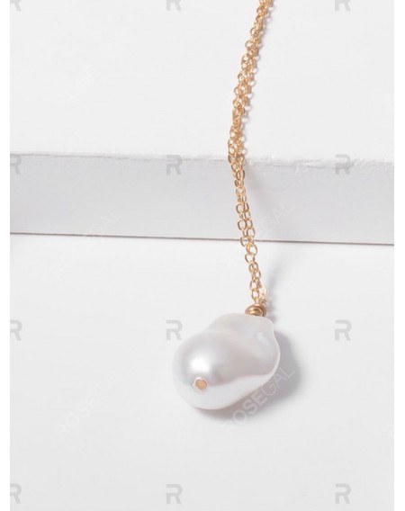 Baroque Faux Pearl Pendant Necklace