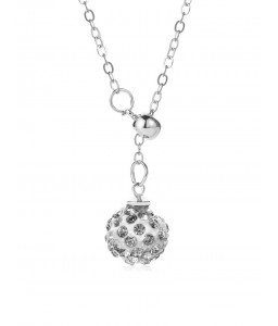 Rhinestone Ball Chain Pendant Necklace