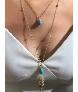 Double Layer Conch Pendant Necklace