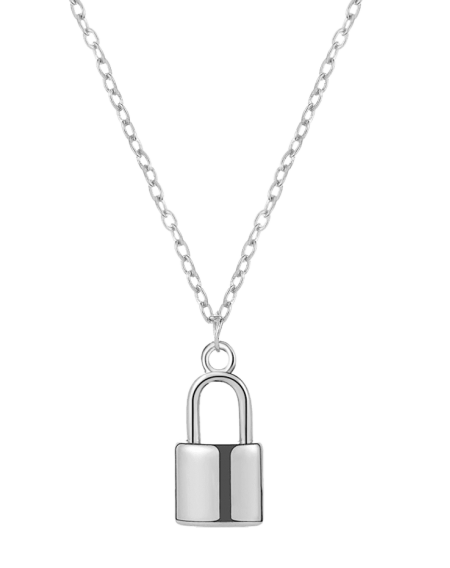 Brief Copper Lock Pendant Necklace