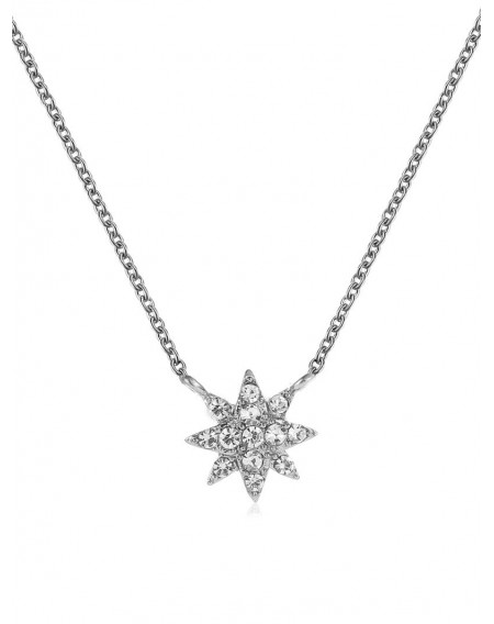 Rhinestone Eight Pointed Star Pendant Necklace