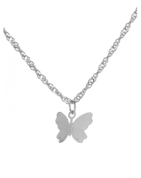 Butterfly Pendant Metal Chain Necklace