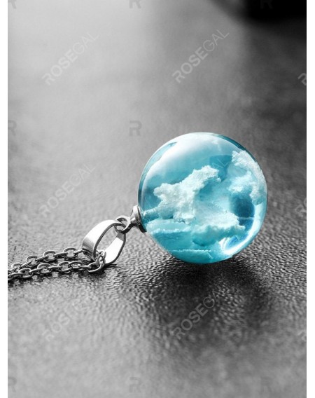 Round Pendant Sky Clouds Necklace