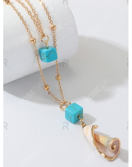 Conch Design Alloy Layered Necklace