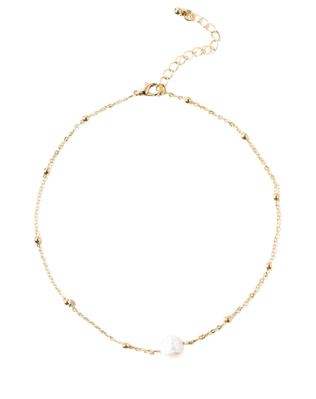 Faux Pearl Collarbone Pendant Necklace
