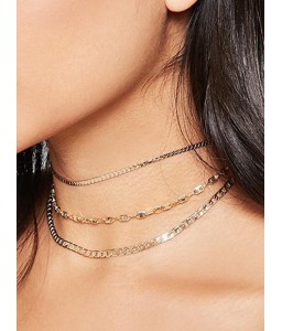 Minimalist Chain Choker Necklace Set