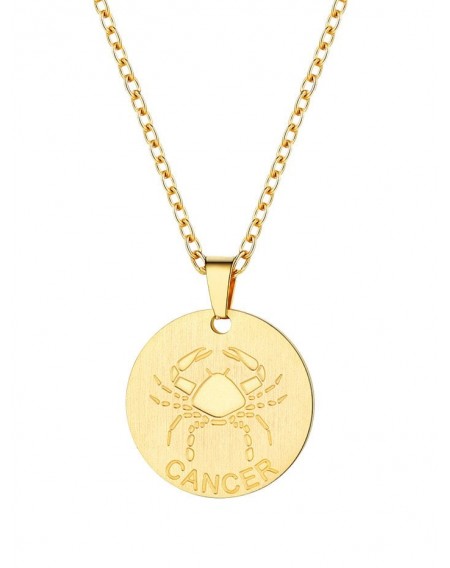Horoscope Coin Pendant Necklace - Cancer
