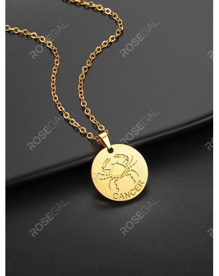 Horoscope Coin Pendant Necklace - Cancer