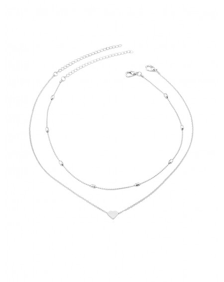 Heart 2Pcs Collarbone Necklace Set
