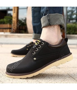 Fashionable Color Splicing and Tie Up Design Casual Shoes For Men - 41