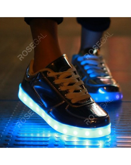 Metallic Finish Led Luminous Lights Up Casual Shoes - 44