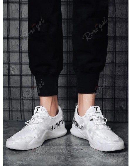 Breathable Letter Print Contrast Color Sneakers - 42
