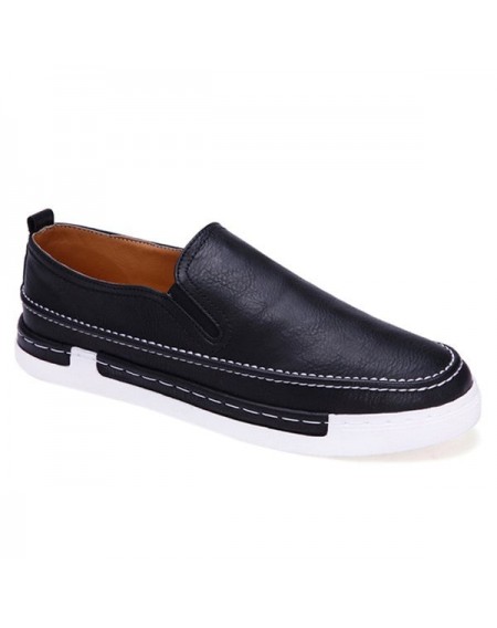 Concise Stitching and PU Leather Design Loafers For Men - 40