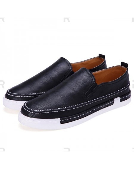 Concise Stitching and PU Leather Design Loafers For Men - 40