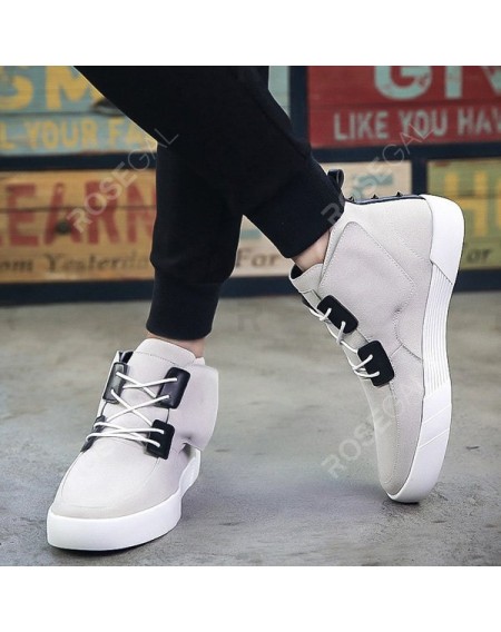 Fashionable Suede and High Top Design Casual Shoes For Men - 42