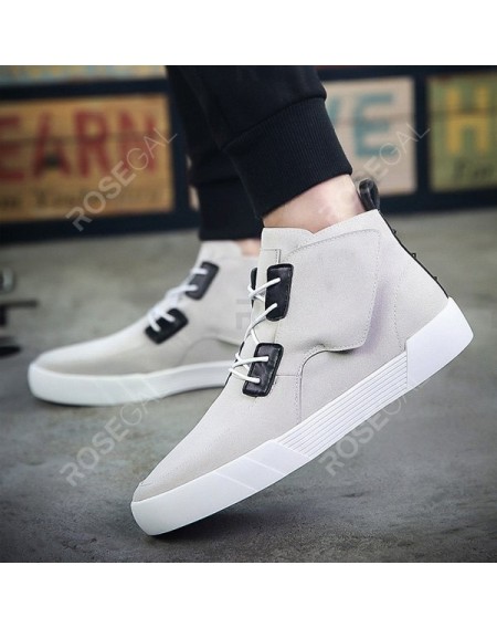 Fashionable Suede and High Top Design Casual Shoes For Men - 42