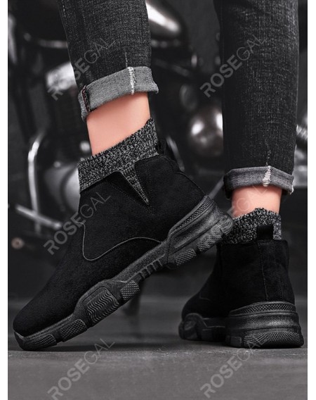 Slip On Brushed Patch Sock Boots - Eu 39