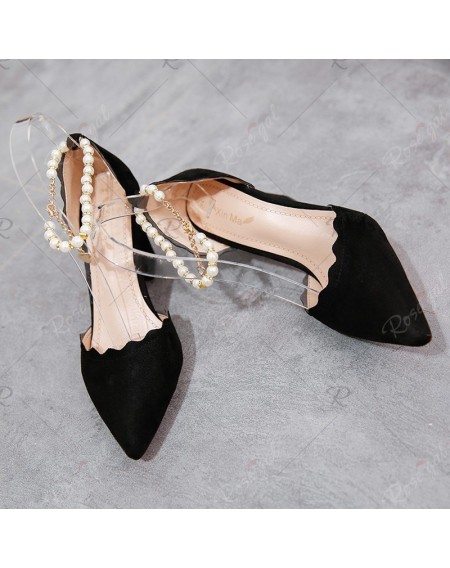 Pearl Sharp and Beautiful Heel Sandals - 39