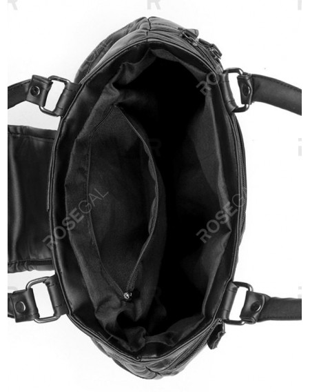 Rectangle Zipper Patchwork Hand Bag