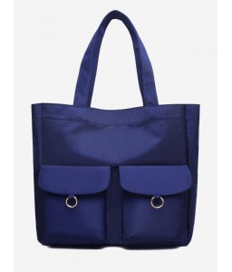 Nylon Pockets Design Shoulder Bucket Bag