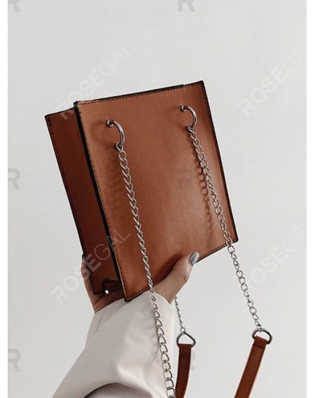 Simple Faux Leather Shoulder Bag