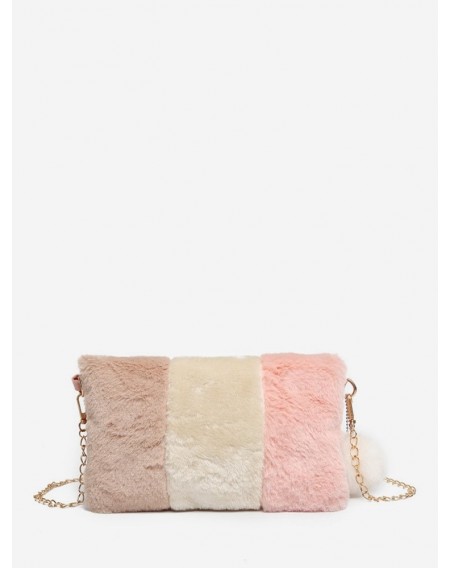 Casual Crossbody Fuzzy Square Chain Shoulder Bag